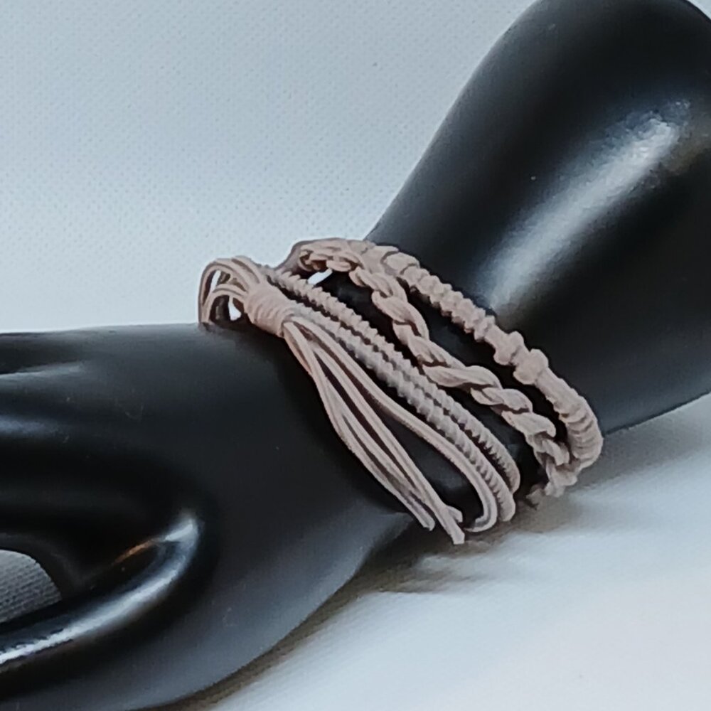 NWOT Set of 4 Brown Adjustable Braided String Bracelets Jewelry Accessories #13